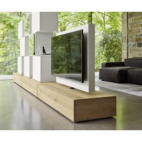 Livitalia Roto Lowboard Raumteiler mit drehbarem TV Paneel
