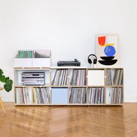 stocubo - Modulares Schallplatten Sideboard weiß aus Holz