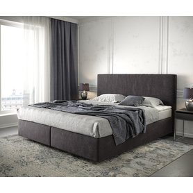 DELIFE Boxspringbett Dream-Well 180x200 cm Mikrofaser Schwarz mit Matratze und Topper, Boxspringbetten