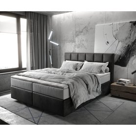 DELIFE Boxspringbett Dream-Fine 160x200 cm Mikrofaser Anthrazit Vintage mit TFK Matratze und Visco Topper, Boxspringbetten
