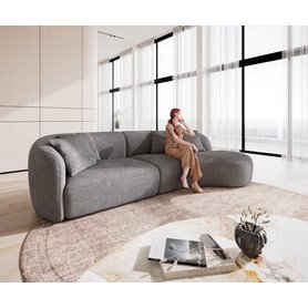 DELIFE Sofa Mairi 330x160 cm Mikrofaser Grau, Big Sofas