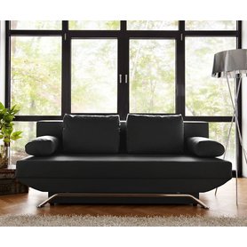 DELIFE Schlafsofa Cady 200x90 cm Schwarz mit Schlaffunktion, Schlafsofas