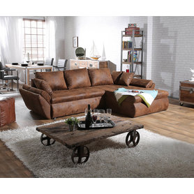 DELIFE Ecksofa Loana 275x185 cm Braun mit Schlaffunktion, Ecksofas