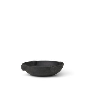 ferm LIVING - Bowl Kerzenständer Keramik - dunkelgrau