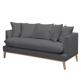 Sofa Lavina 3-Sitzer Grau Webstoff 187x95x85 cm