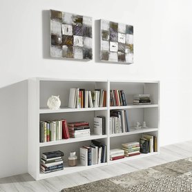 Loftscape Bücherregal Empire Wabenplatte Hochglanz Weiß 185x112x33 cm (BxHxT)