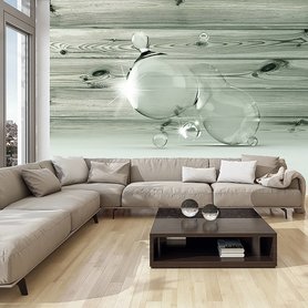 Artgeist Vliestapete Beauty in Drops of Water Premium Vlies Grau Rechteckig 150x105 cm (BxH)