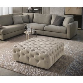 Marelli Design Hocker Pouf Matisse Bezug Leder Creme Dunkelweiß Anthrazit Hellgrau Beige Weiß Grau quadratisch rechteckig rund bequem komfortabel