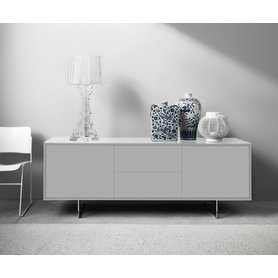 Novamobili Design TV Sideboard Kufengestell Weiß Schwarz Grau Matt dunkel Esszimmer Füße Schubladen Türen Schatten 3 mitte rechts Wohnzimmer